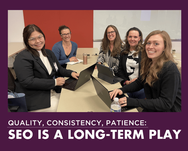 Quality, consistency, patience seo is a long term play